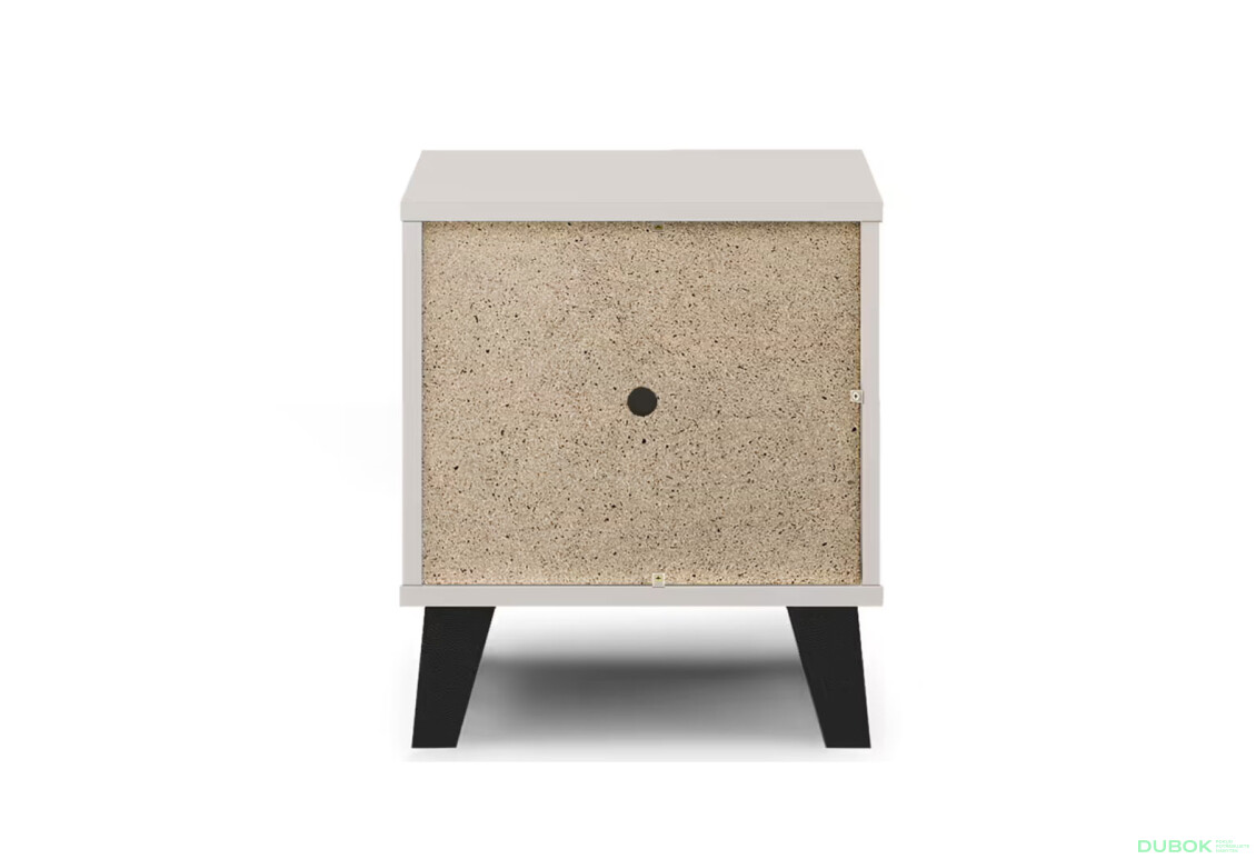 Fotografie 6 - Noční stolek Borg 1s kašmír / bílý