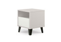 Fotografie 3 - Noční stolek Borg 1s kašmír / bílý