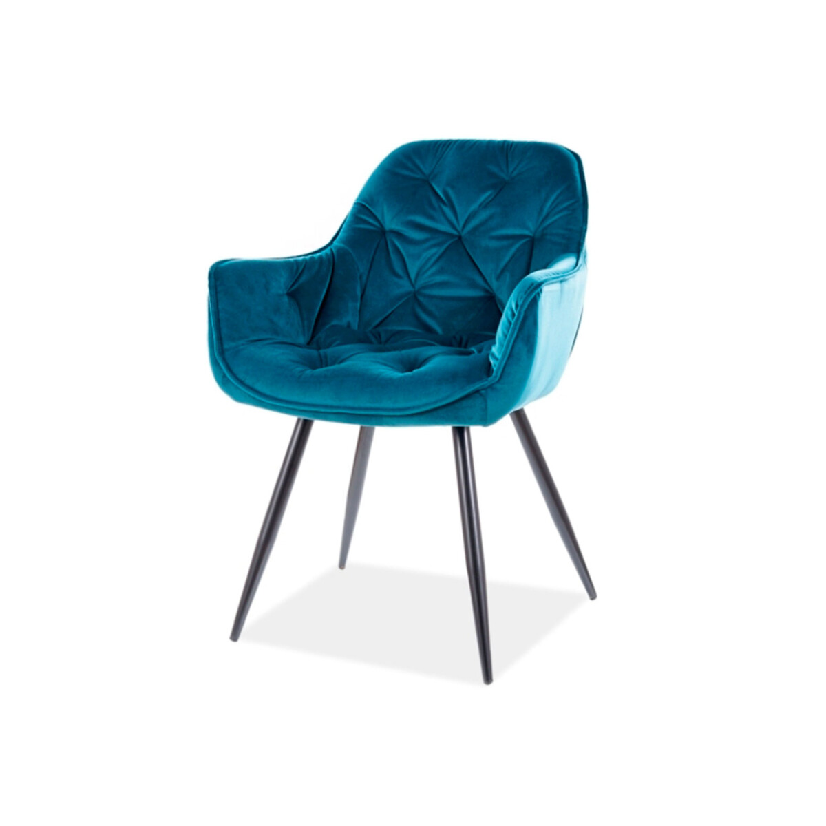 

Židle Cherry Velvet tyrkysový Bluvel 85, matná černá kov