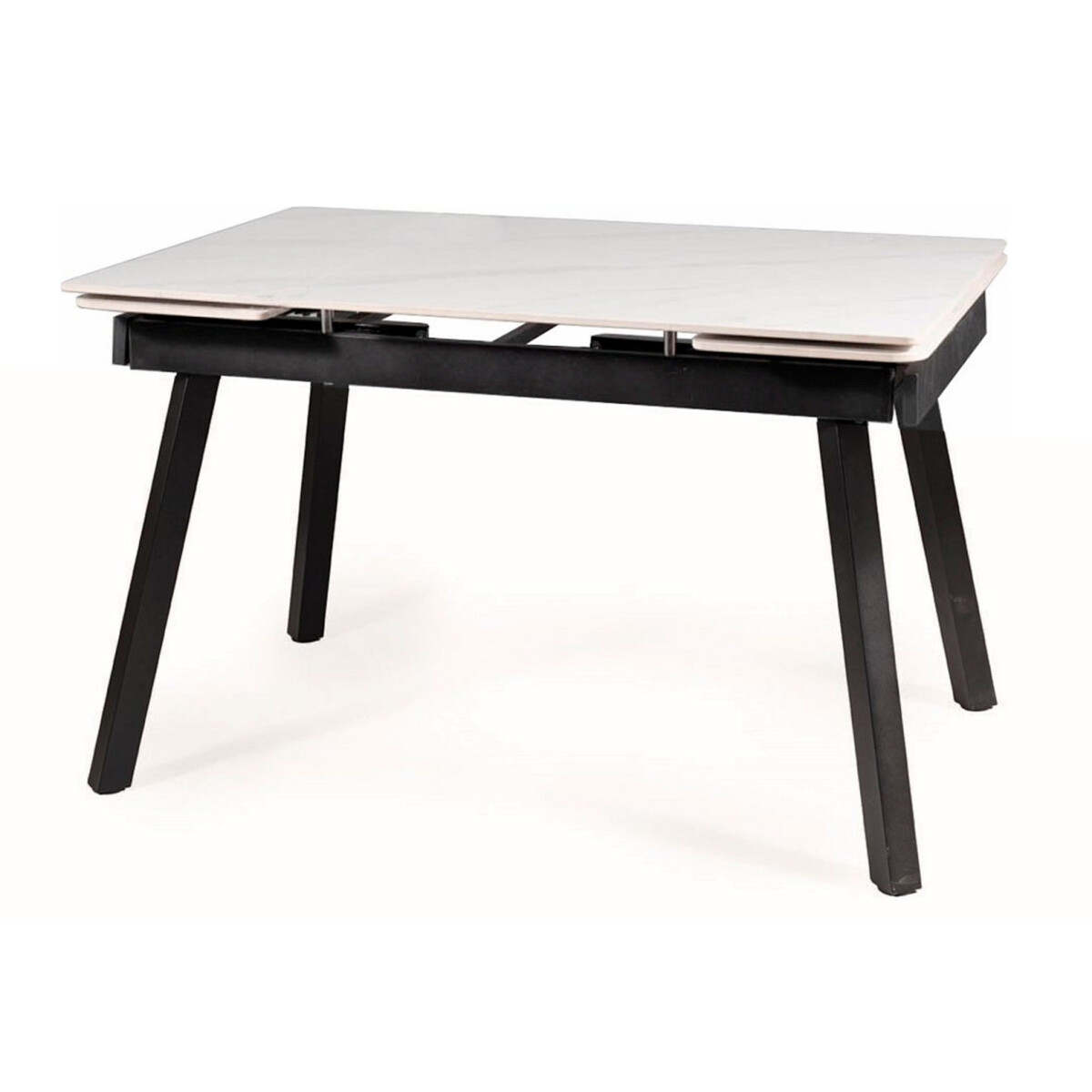 

Stůl John 120(180)x85 mramorový efekt, bílý / černý matný