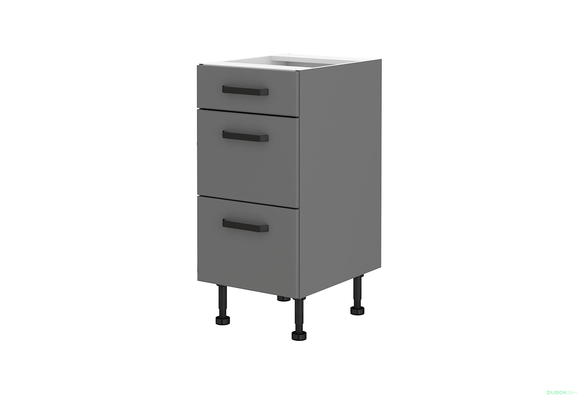 Obrázek 5252 - Kuchyňská sestava 2.6 m (I) Ava antracit / dub artisan + Nessa antracit Storaz-Lempert
