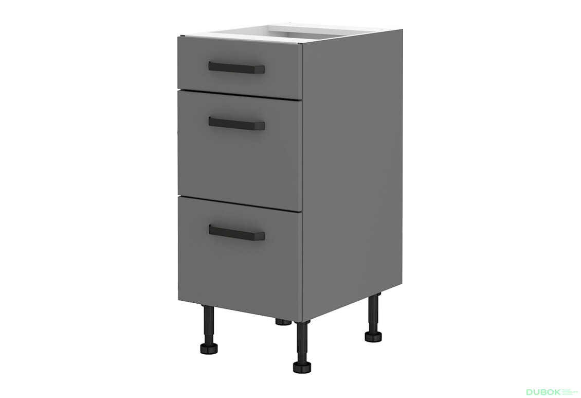 Obrázek 5252 - Kuchyňská sestava 2.6 m (I) Ava antracit / dub artisan + Nessa antracit Storaz-Lempert