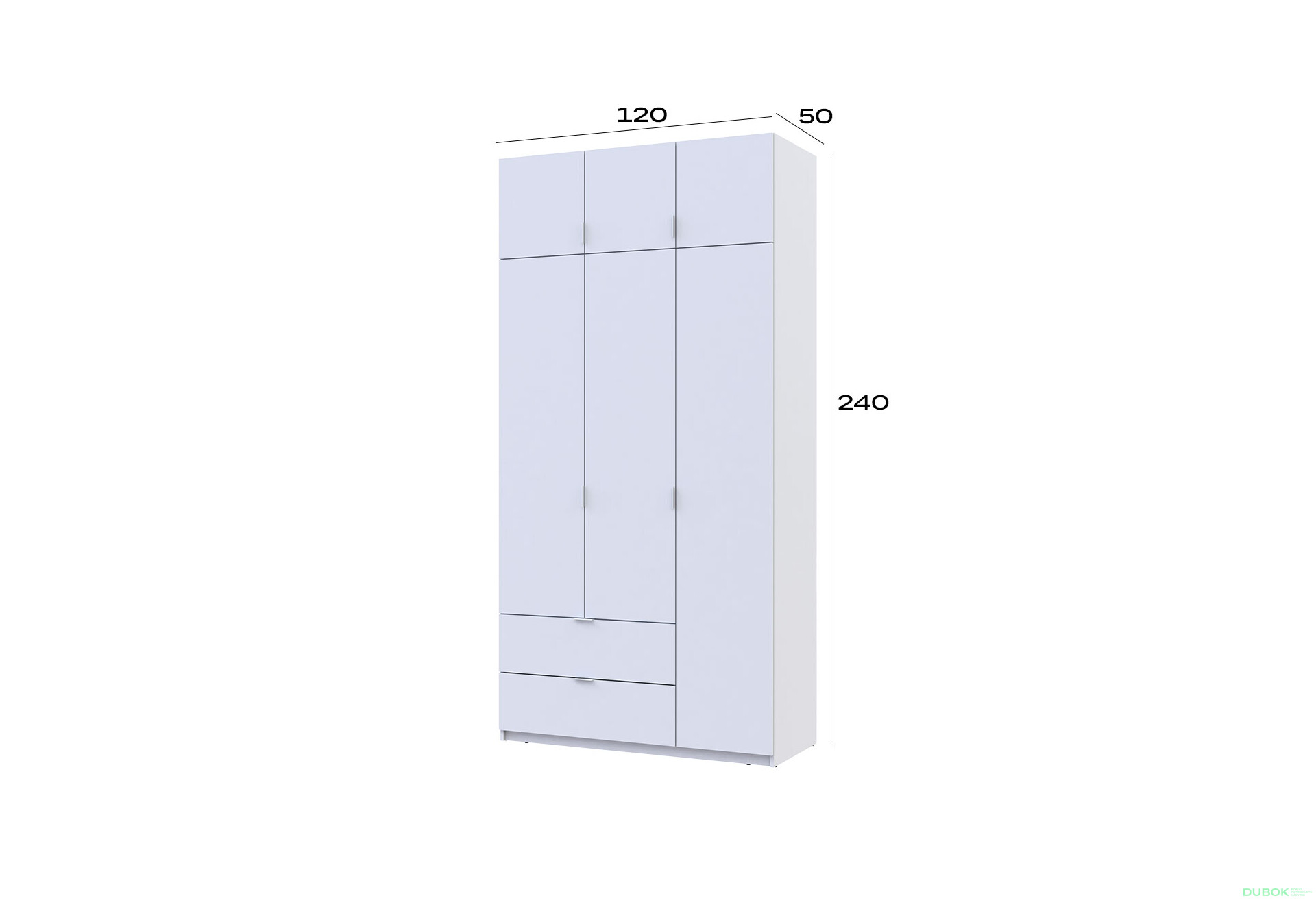 Fotografie 9 - Skříň čtyřdveřová Lukas 120 cm bílá