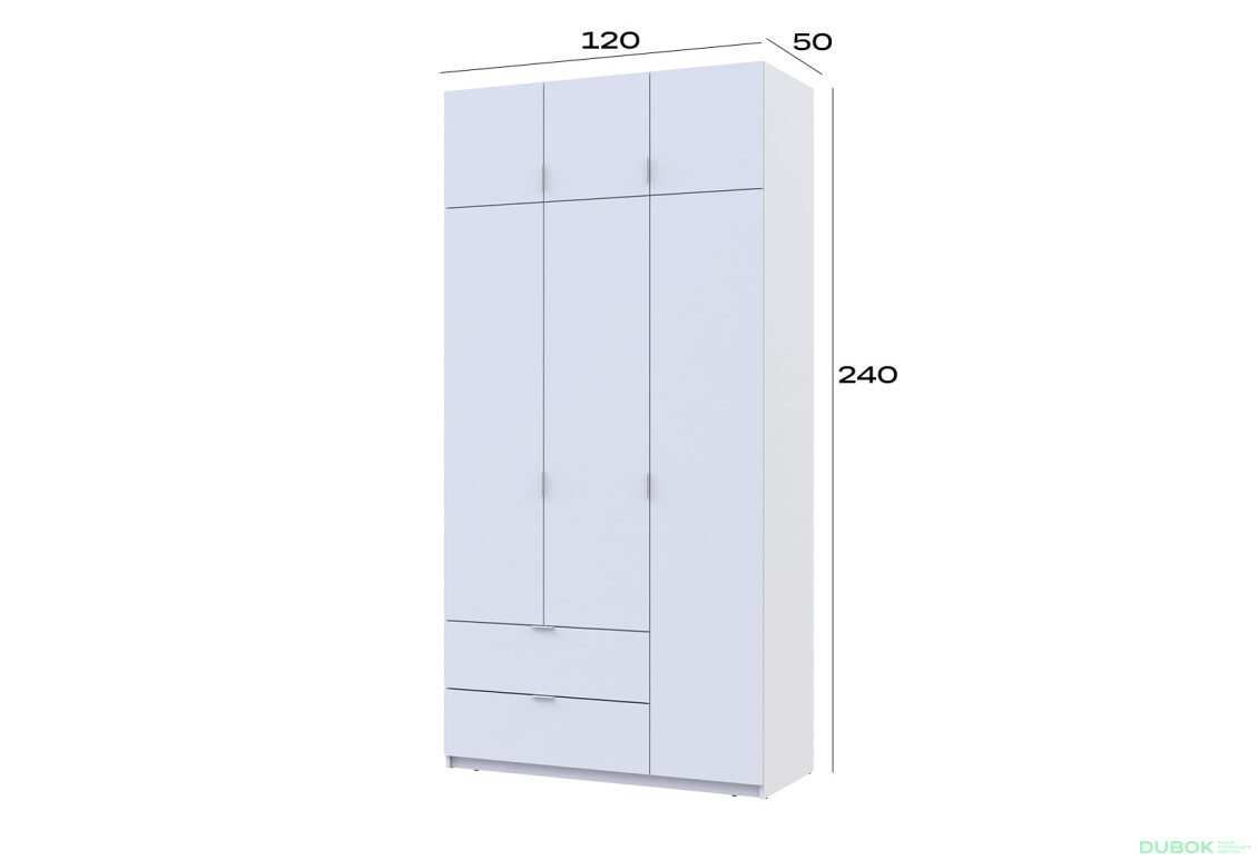 Fotografie 9 - Skříň čtyřdveřová Lukas 120 cm bílá
