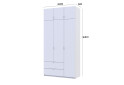 Fotografie 9 - Skříň čtyřdveřová Lukas 120 cm bílá