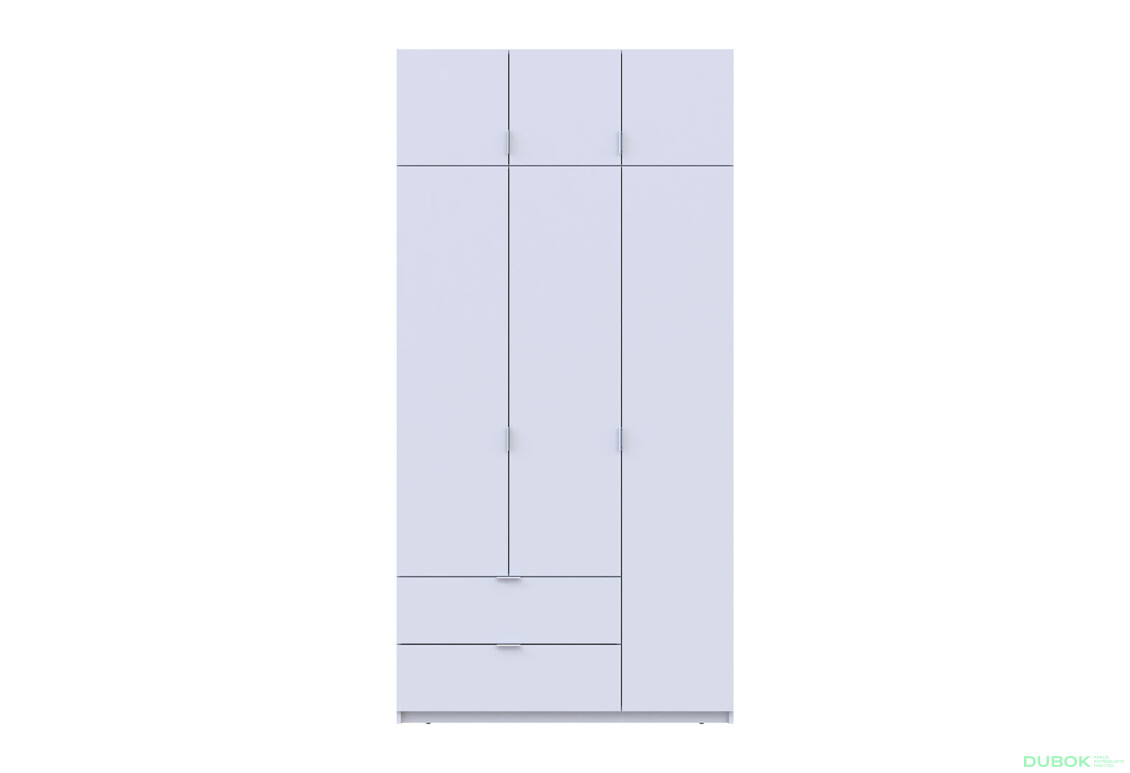 Fotografie 4 - Skříň čtyřdveřová Lukas 120 cm bílá