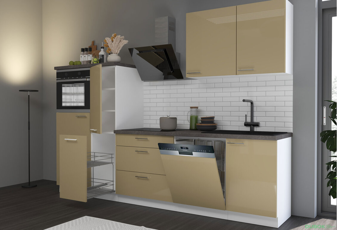 Obrázek 2 - Kuchyňská sestava 2.8 m Lara bílý / cappuccino lesk