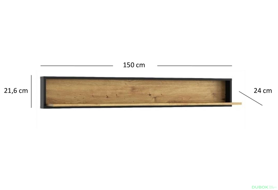 Police 150 dub artisan / černý Bosco - Fotografie 2 Fotografie 2 - Police 150 dub artisan / černý Bosco