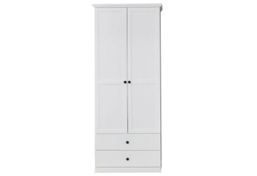 Skříň dvoudveřová se 2 zásuvkami Brandson 81x196x41 cm Bílá