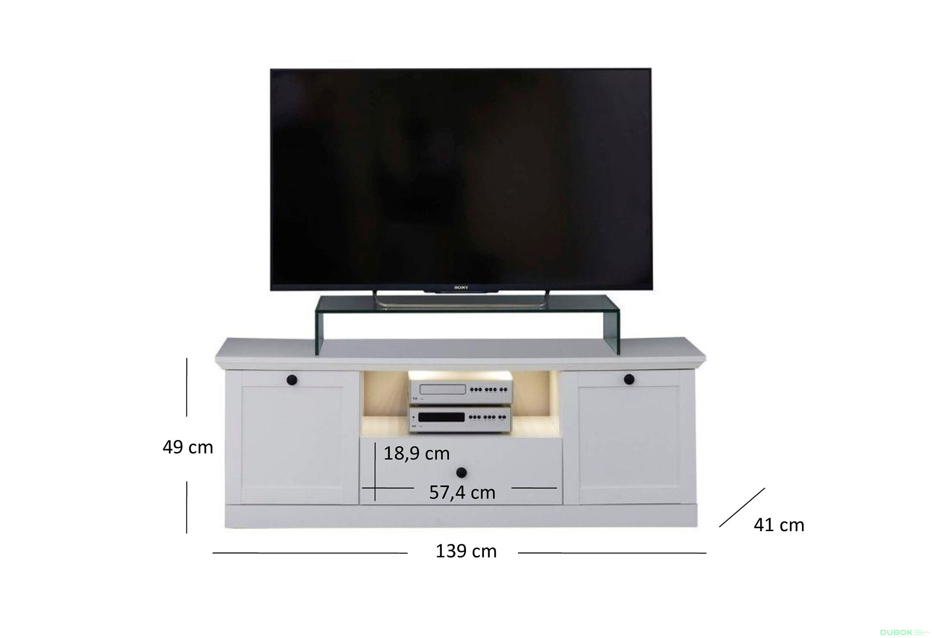 Fotografie 3 - TV stolek 2d1s/140 bílý Brandson
