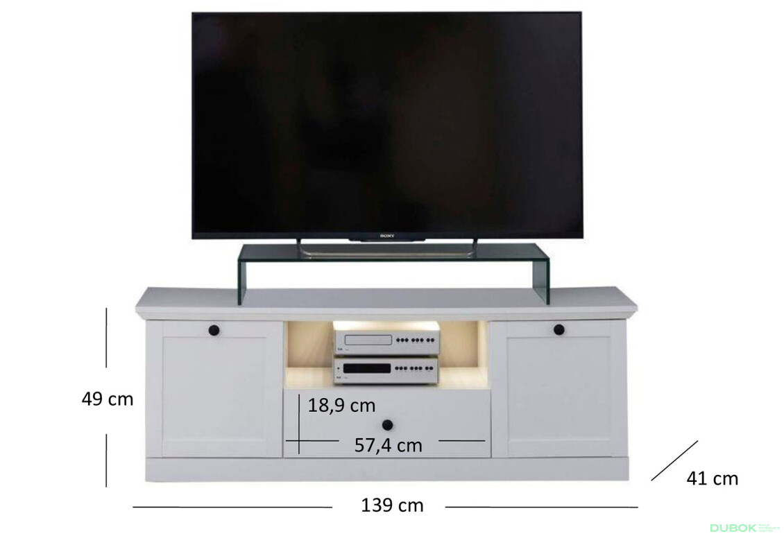 Fotografie 3 - TV stolek 2d1s/140 bílý Brandson