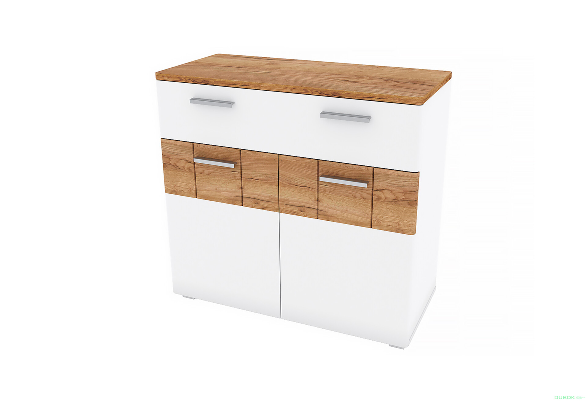 Komoda 2d1s dub craft tmavý / bílý Candy - Fotografie 1 Fotografie 1 - Komoda 2d1s dub craft tmavý / bílý Candy