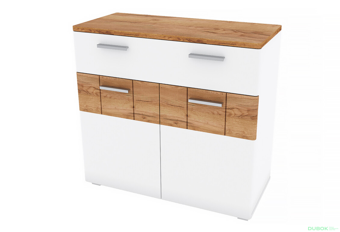 Komoda 2d1s dub craft tmavý / bílý Candy - Fotografie 1 Fotografie 1 - Komoda 2d1s dub craft tmavý / bílý Candy