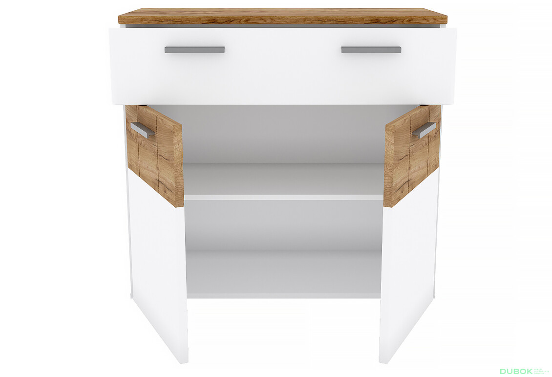 Komoda 2d1s dub craft tmavý / bílý Candy - Fotografie 2 Fotografie 2 - Komoda 2d1s dub craft tmavý / bílý Candy