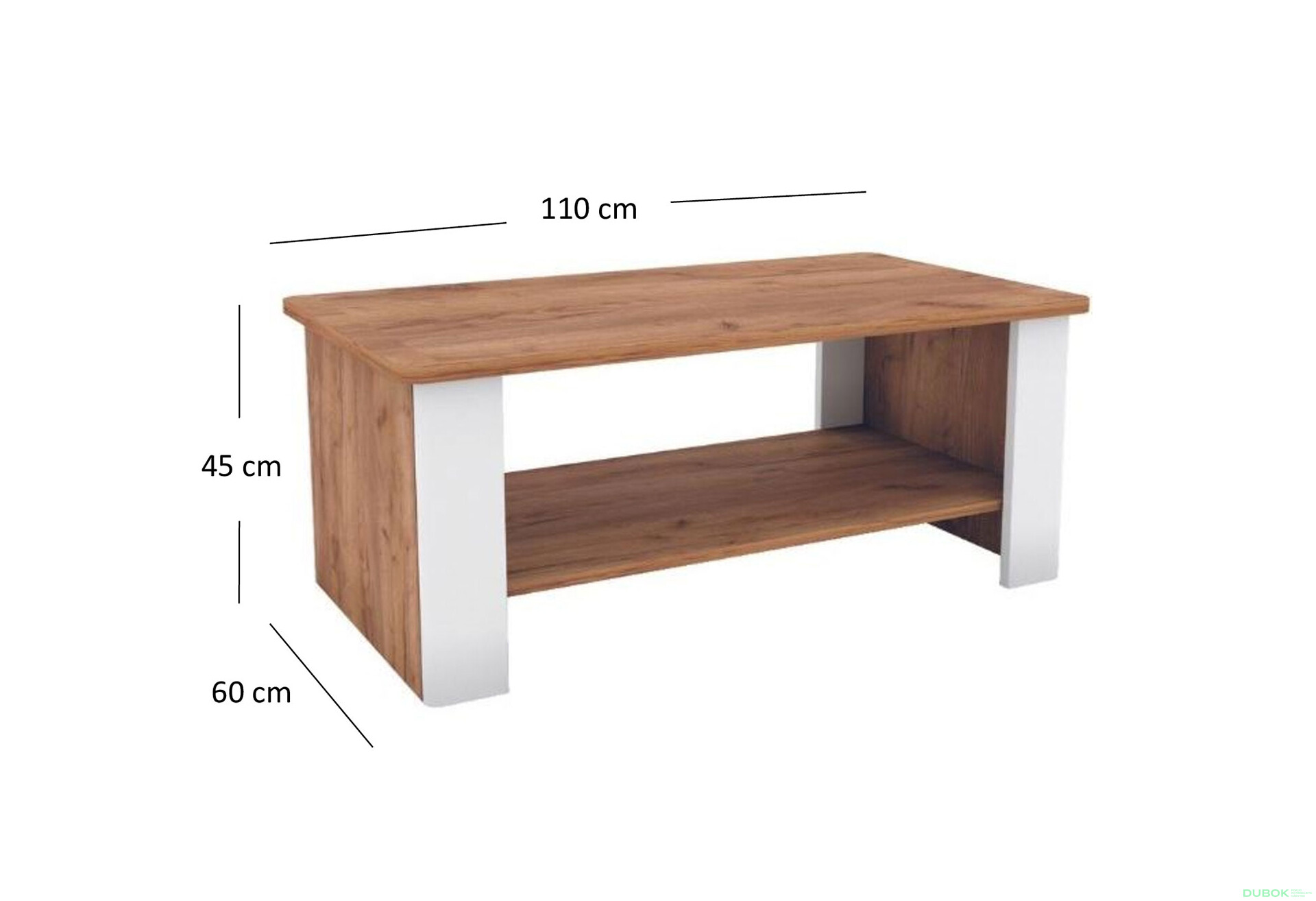 Fotografie 2 - Konferenční stolek 110 dub craft tmavý / bílý Candy