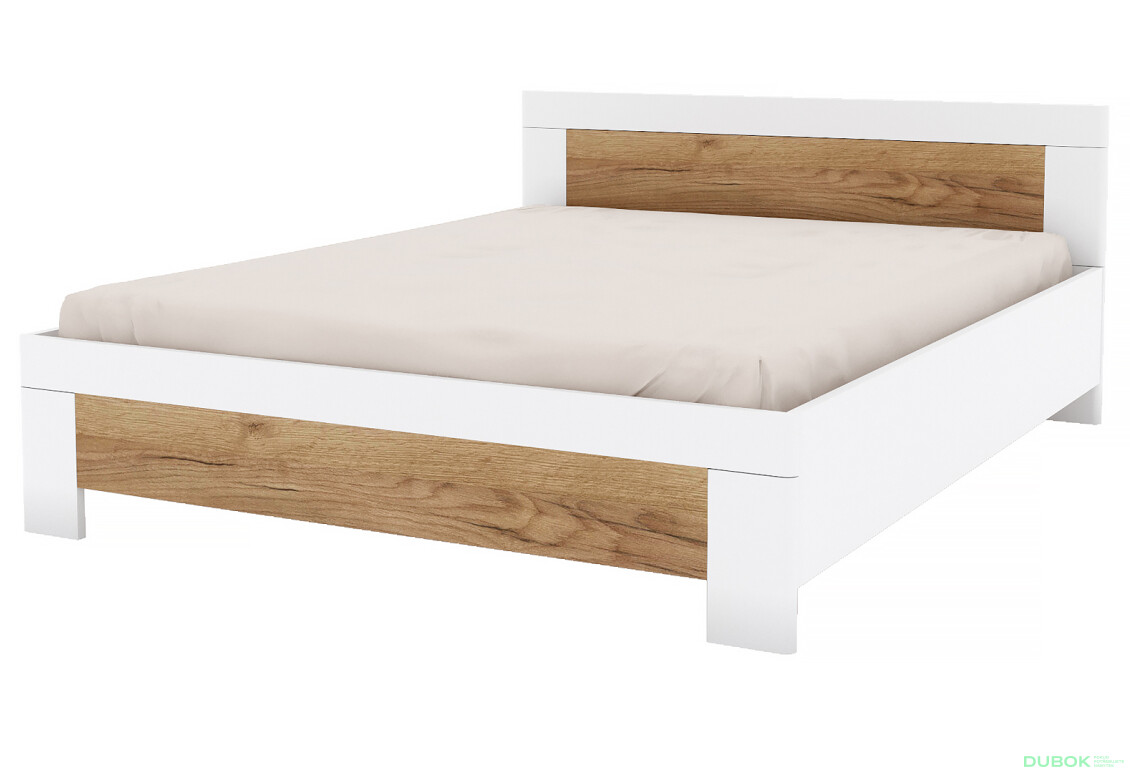 Postel 160x200 dub craft tmavý / bílý Candy
