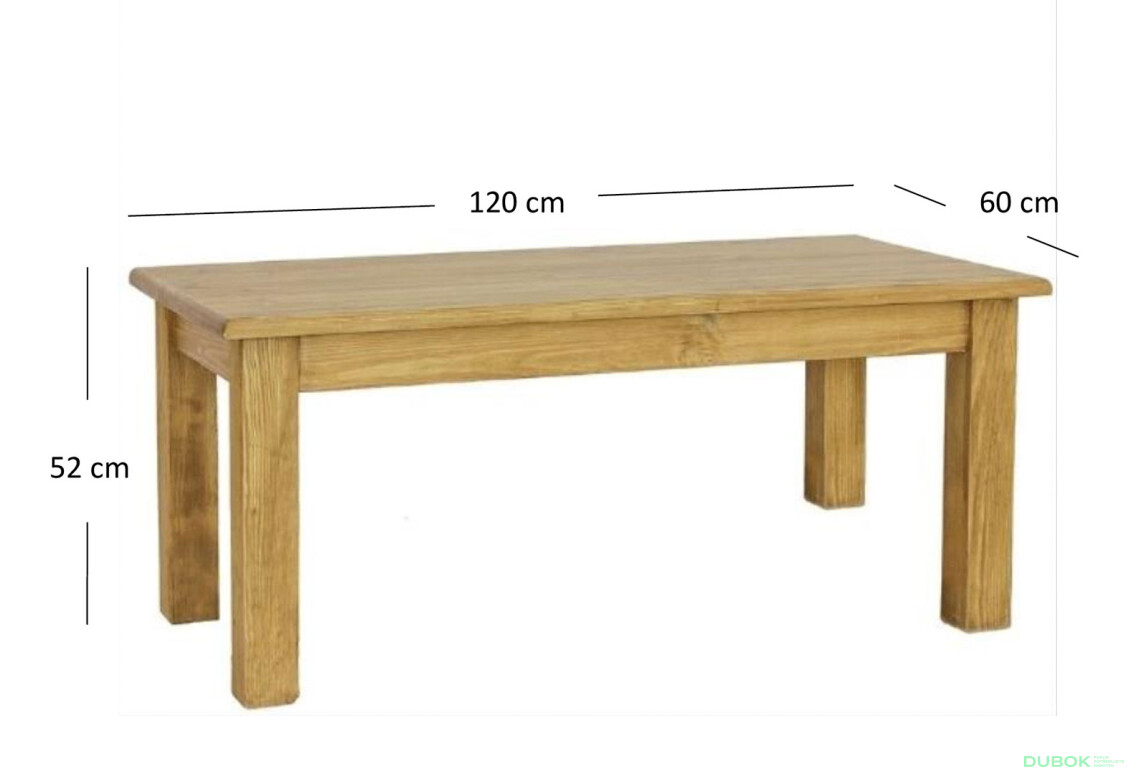 Fotografie 3 - Konferenční stolek 120 medová borovice Classic Wood