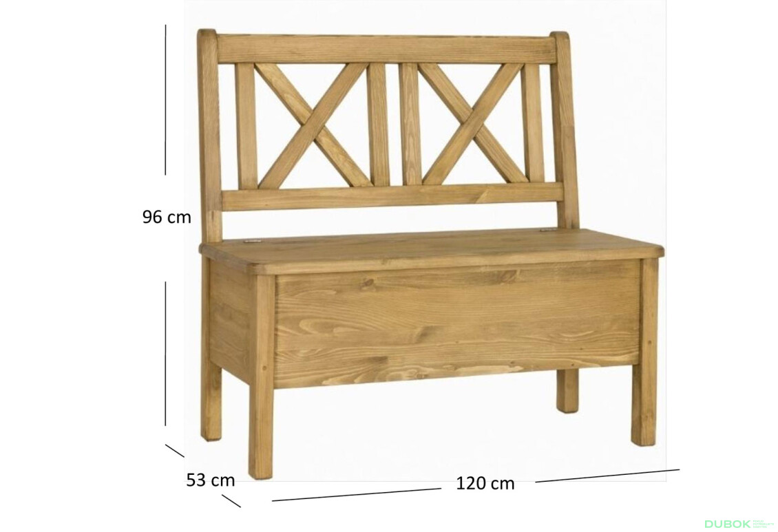 Lavice 120 medová borovice Classic Wood - Fotografie 3 Fotografie 3 - Lavice 120 medová borovice Classic Wood