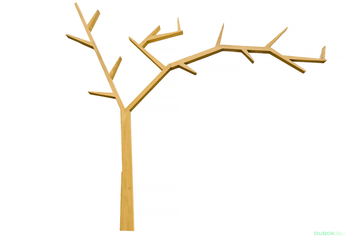 Nástěnná police ve tvaru stromu medová borovice Classic Wood - Fotografie 1 Fotografie 1 - Nástěnná police ve tvaru stromu medová borovice Classic Wood