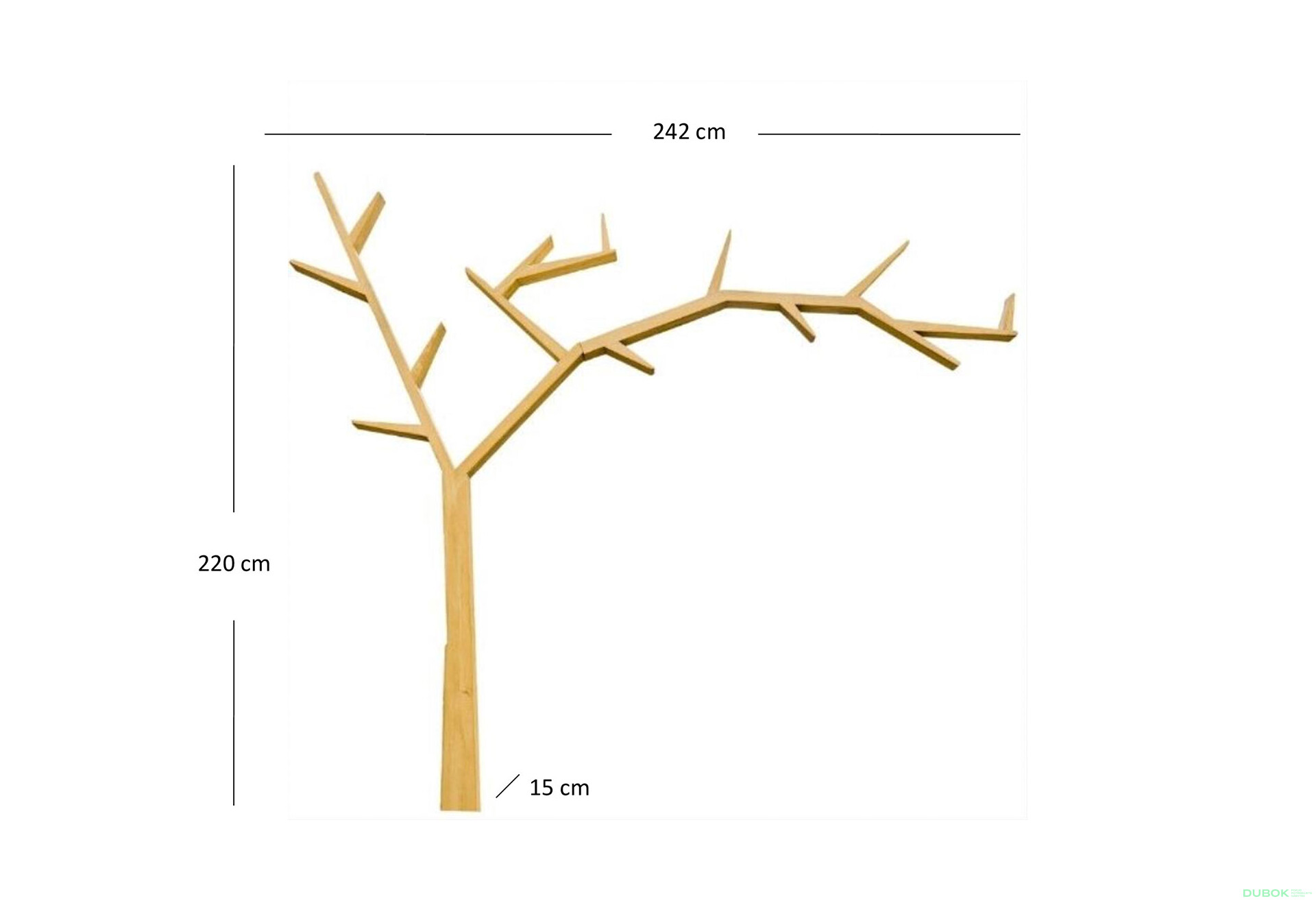 Nástěnná police ve tvaru stromu medová borovice Classic Wood - Fotografie 3 Fotografie 3 - Nástěnná police ve tvaru stromu medová borovice Classic Wood