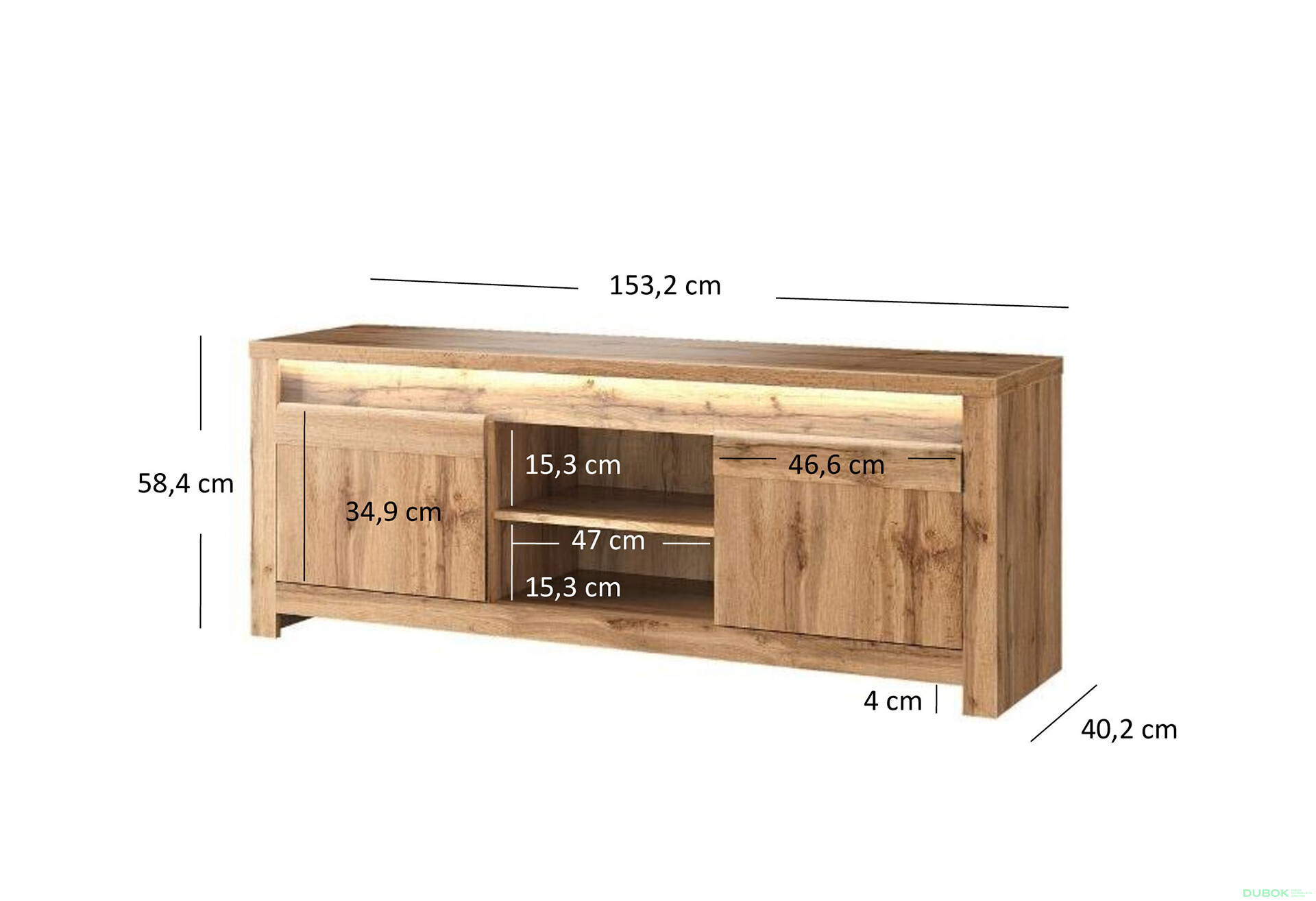 Fotografie 2 - TV stolek 2s/150 dub wotan Clover