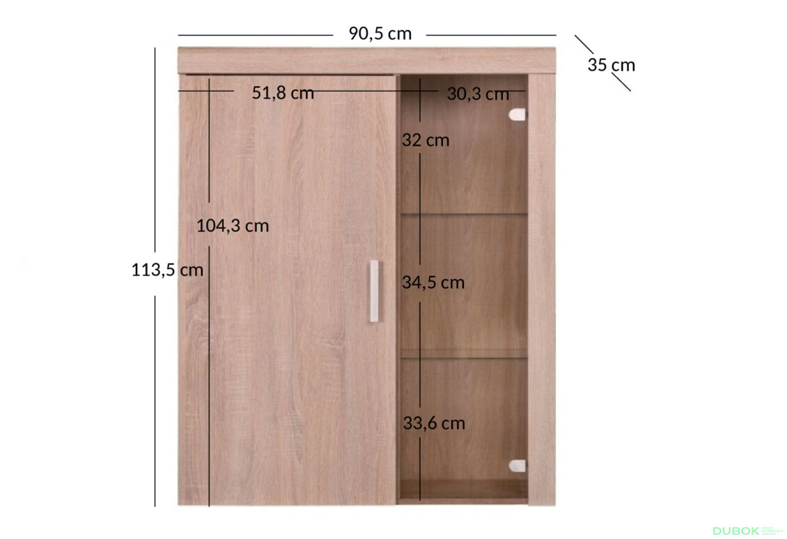 Regál 1d1w dub sonoma Damis - Fotografie 5 Fotografie 5 - Regál 1d1w dub sonoma Damis