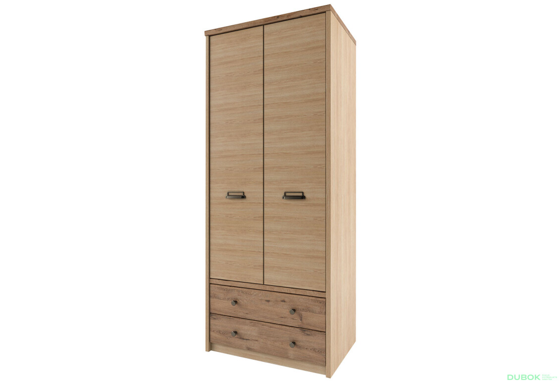 Skříň dvoudveřová se 2 zásuvkami Diesel 85x210x59,3 cm Madura / Wellington