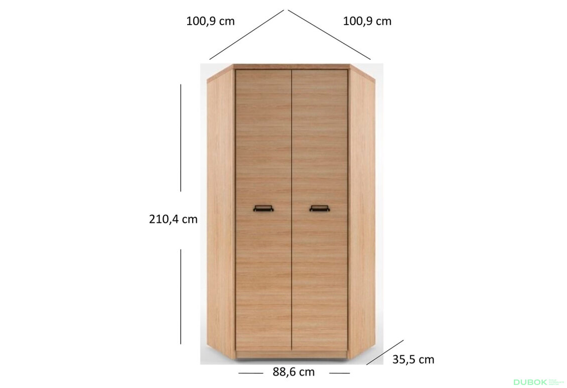 Fotografie 3 - Rohová skříň Diesel 100x210x100,9 cm Madura / Wellington
