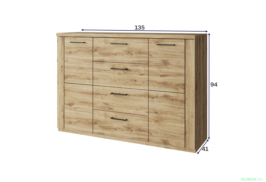 Fotografie 2 - Komoda 2d4s dub navarra Doorset