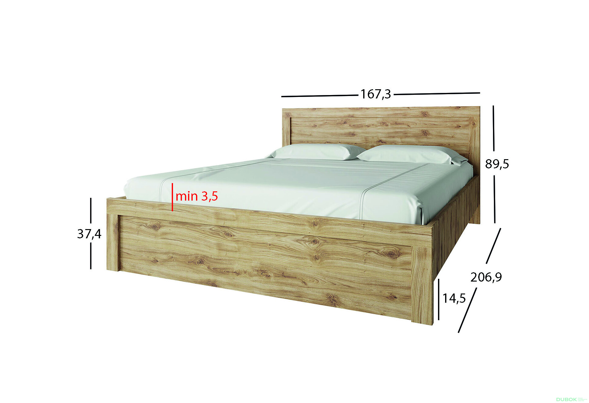 Fotografie 2 - Postel 160x200 dub navarra Doorset