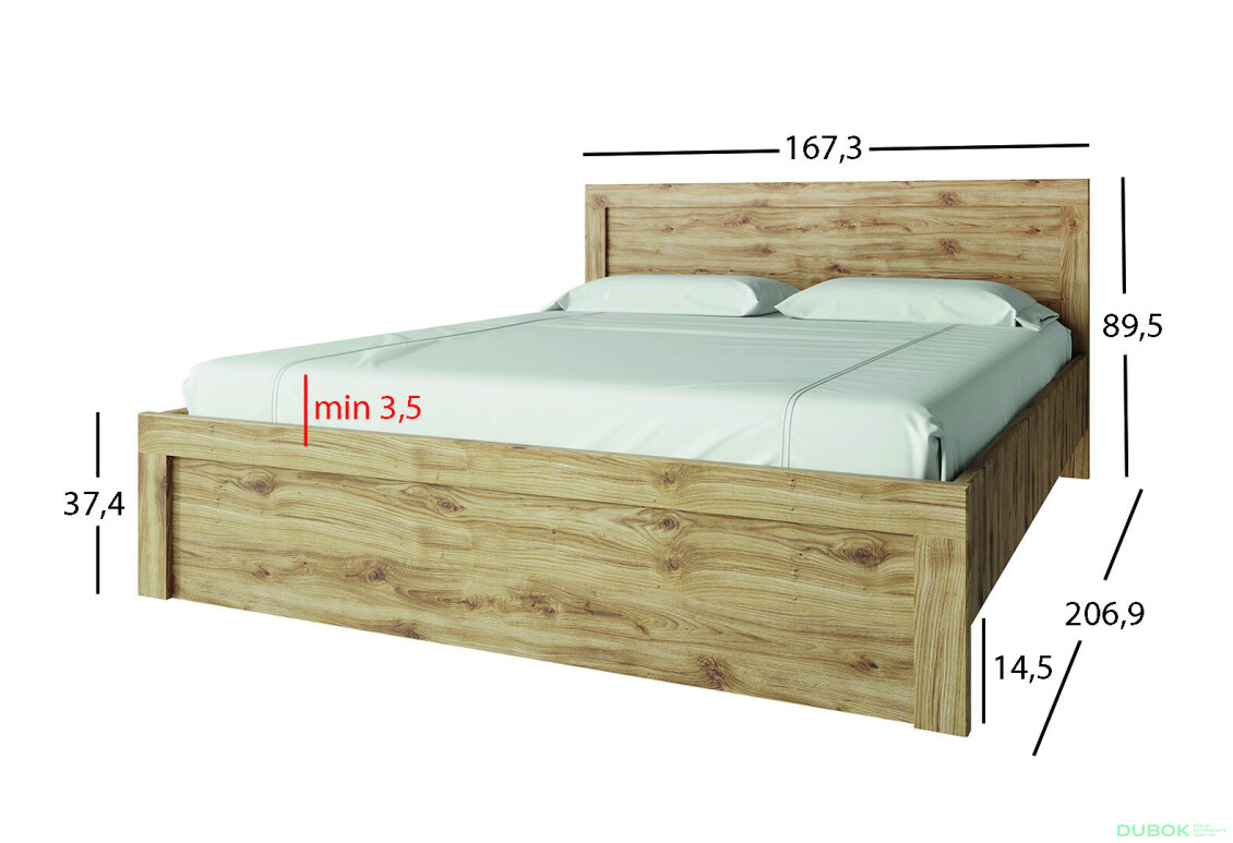 Fotografie 2 - Postel 160x200 dub navarra Doorset