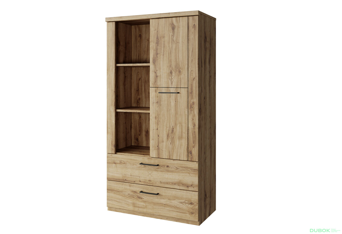 Regál otevřený nízký 1d2s dub navarra Doorset