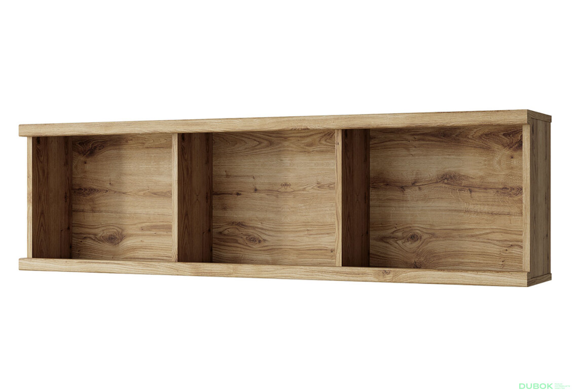 Závěsný regál otevřený 135 dub navarra Doorset - Fotografie 1 Fotografie 1 - Závěsný regál otevřený 135 dub navarra Doorset