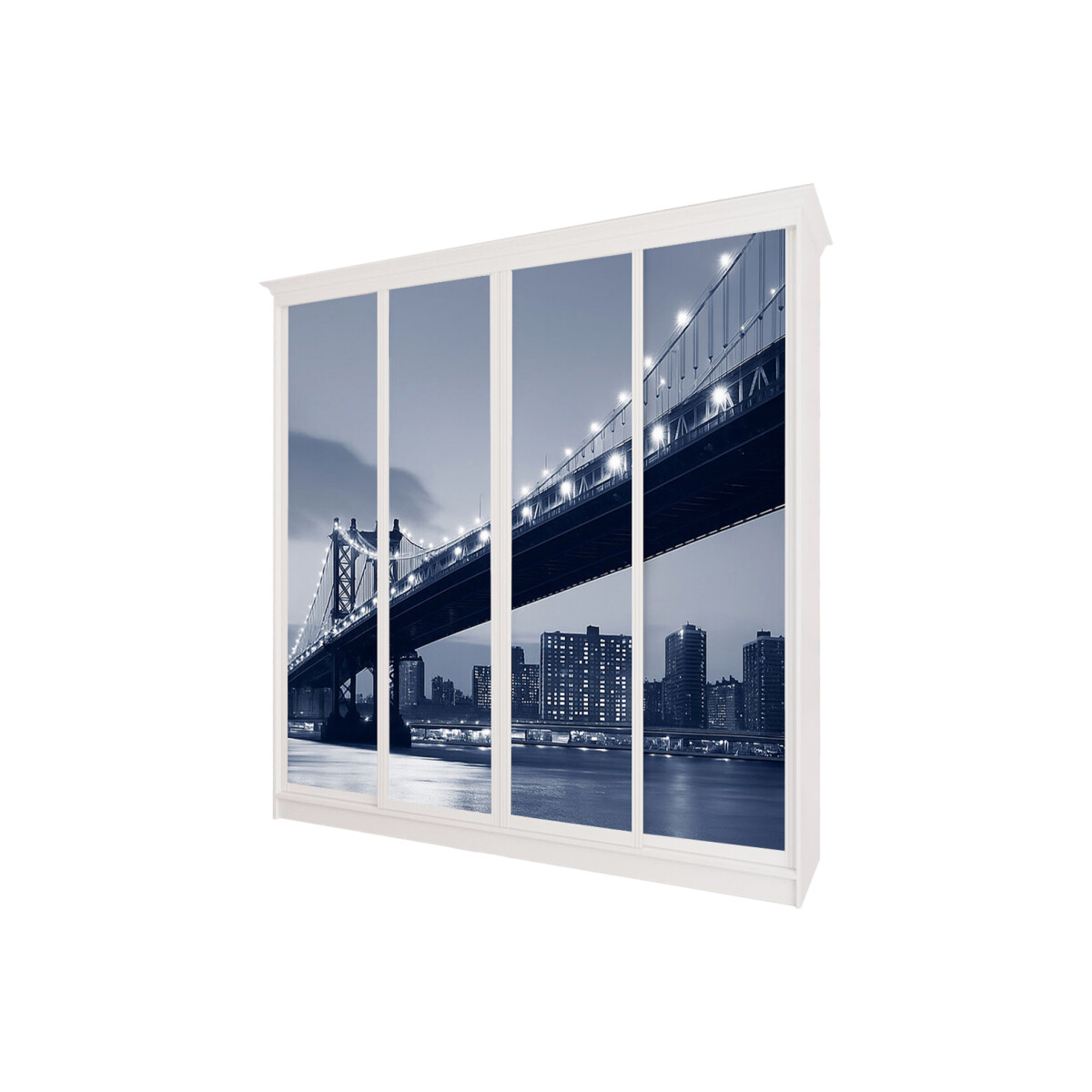 

Skříň Rim-Veneziano 4D 2.7 m bílá s římsou, fasádami Fototisk F786L/SL/SR/R