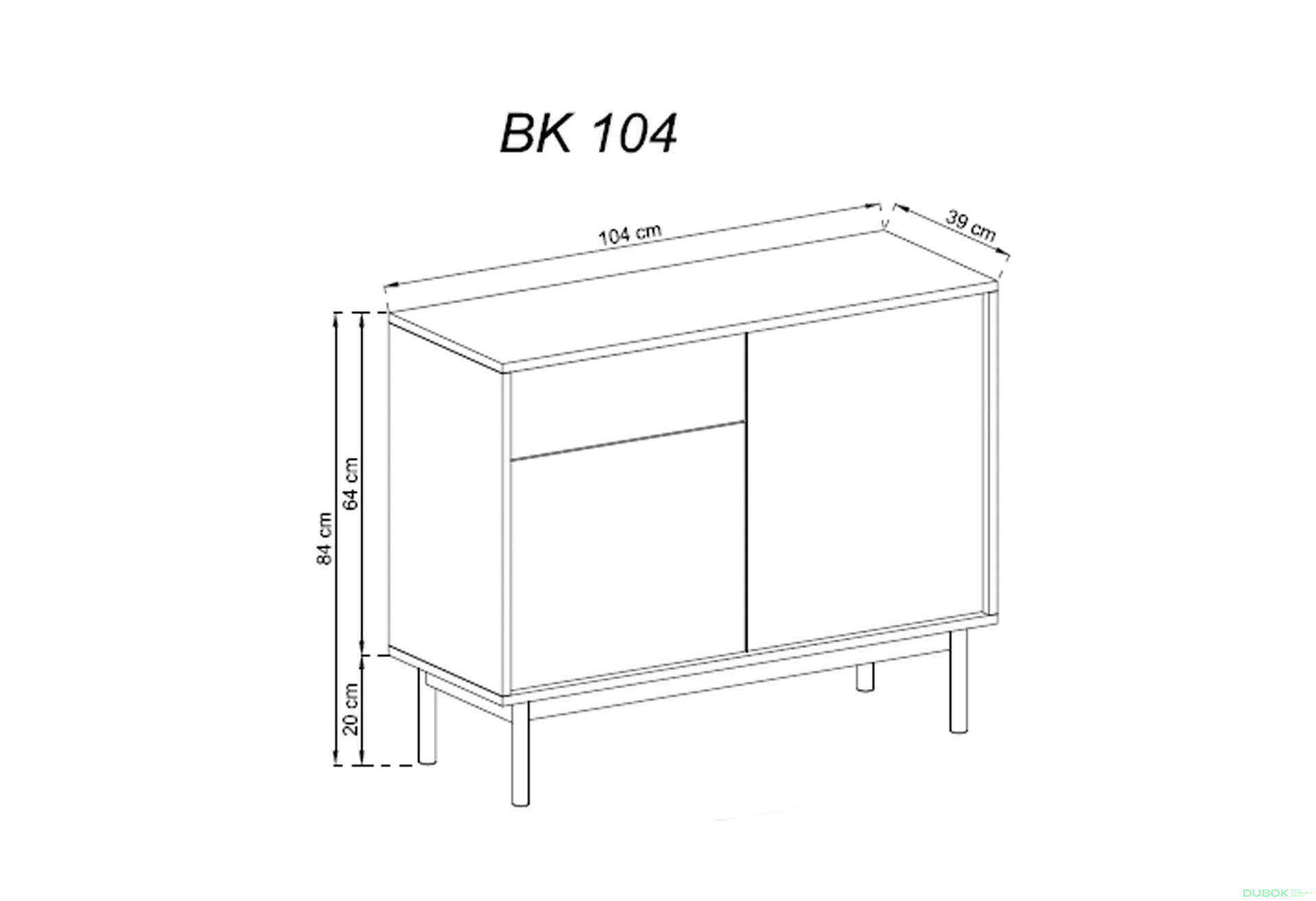 Fotografie 2 - Komoda BK104 jackson hickory / grafit Basic