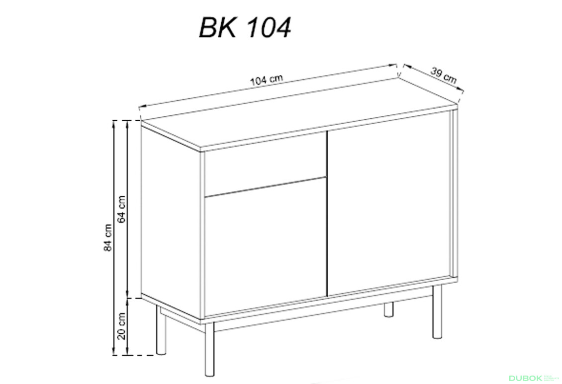 Fotografie 2 - Komoda BK104 jackson hickory / grafit Basic