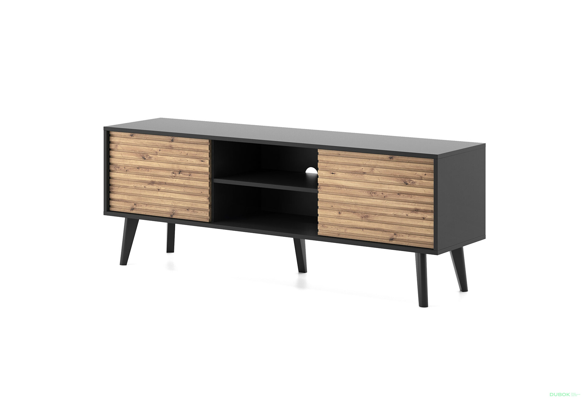Fotografie 1 - TV stolek RTV154 dub artisan / černý Willow