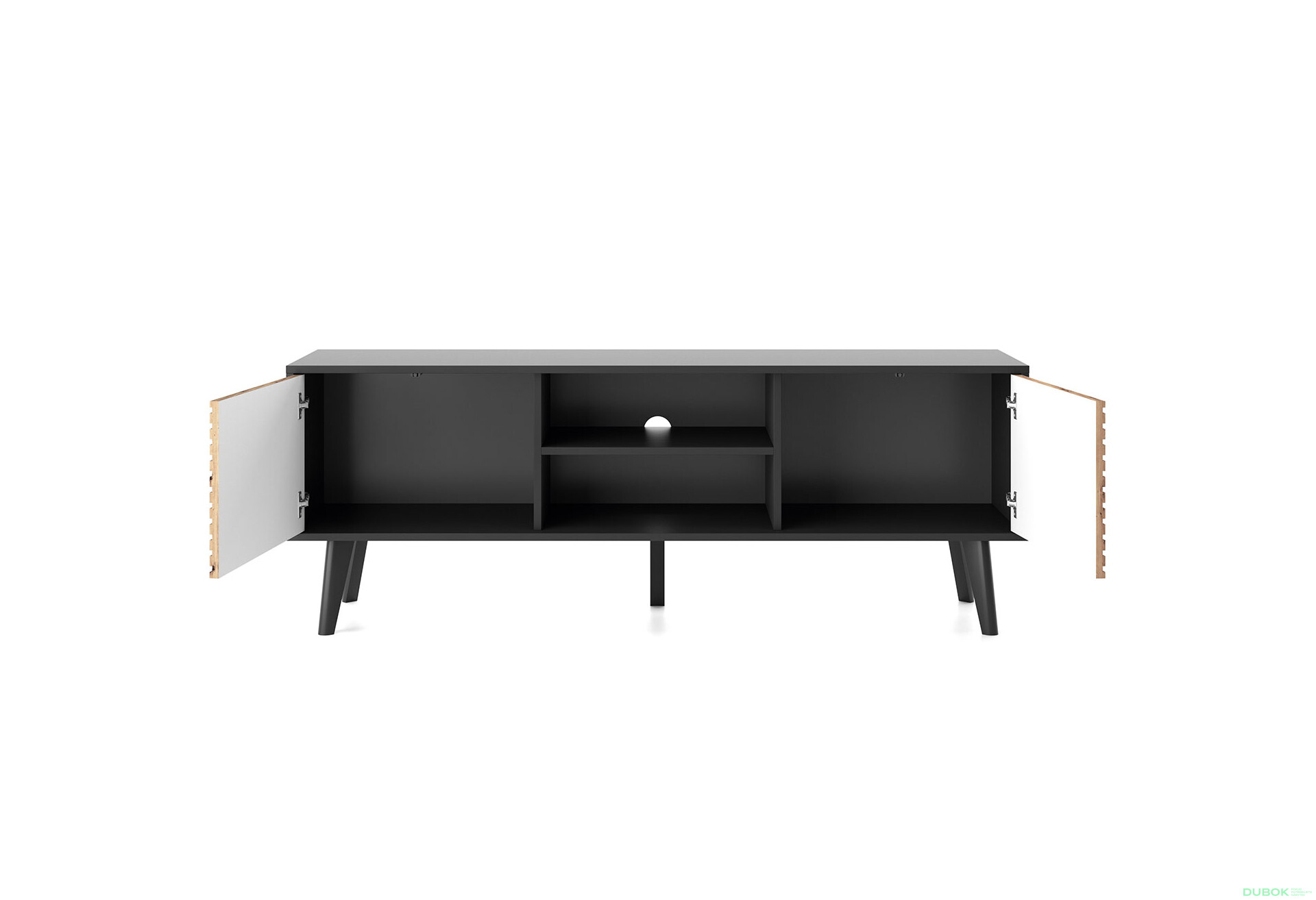 Fotografie 5 - TV stolek RTV154 dub artisan / černý Willow