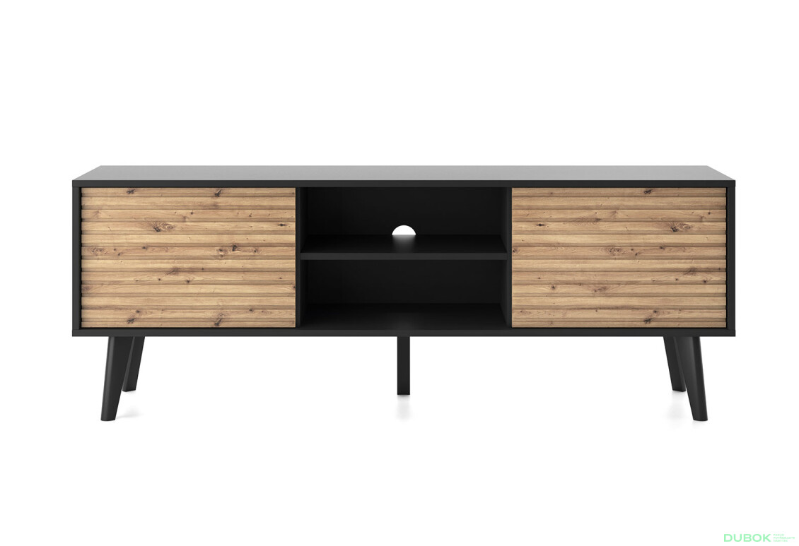 Fotografie 4 - TV stolek RTV154 dub artisan / černý Willow