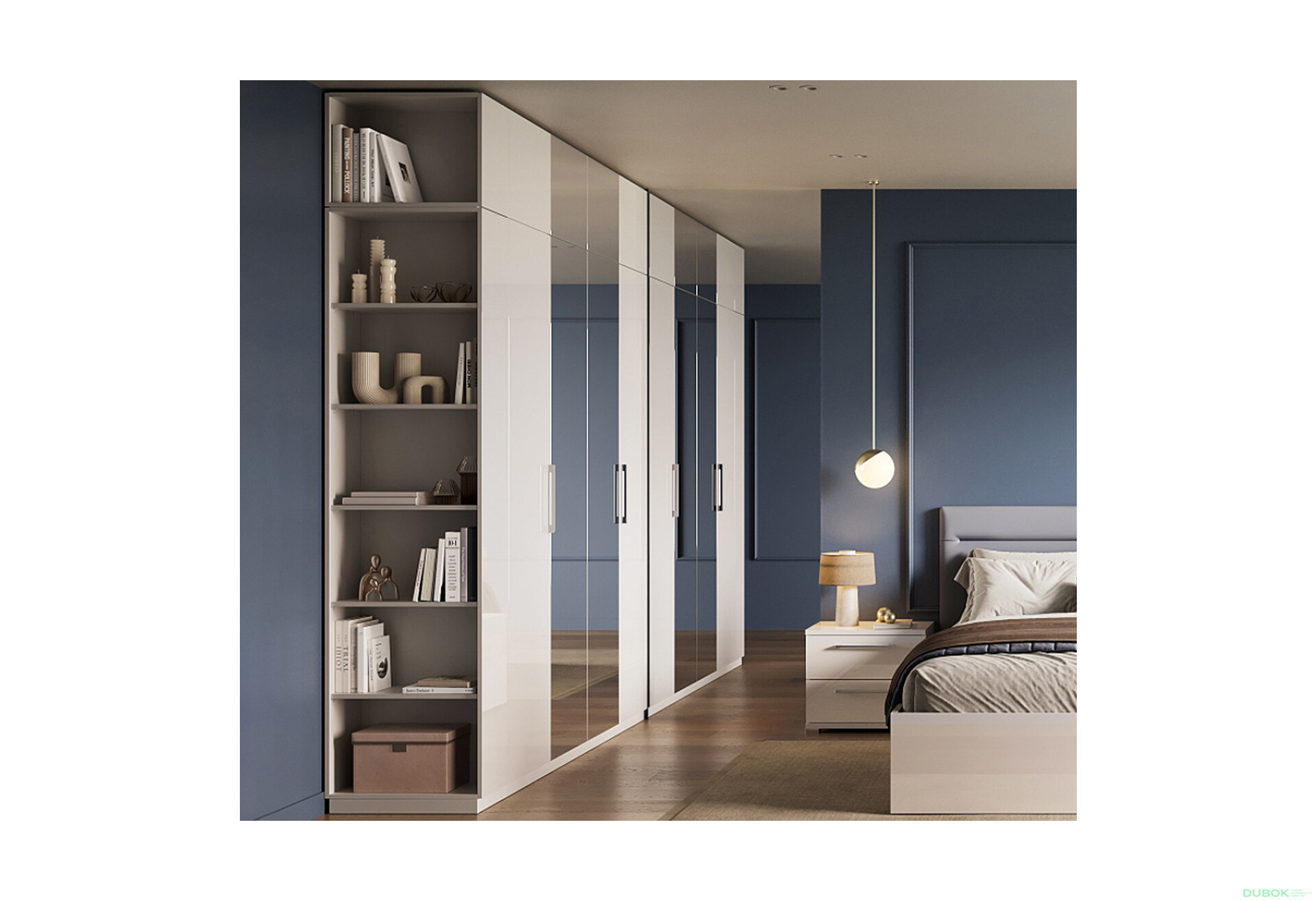 Nástavec na skříň 4dv se zrcadly bílý lesk Family - Fotografie 2 Fotografie 2 - Nástavec na skříň 4dv se zrcadly bílý lesk Family