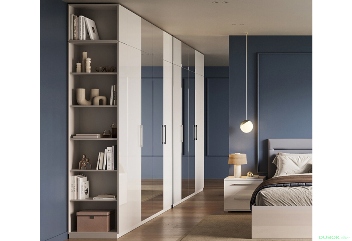 Fotografie 2 - Nástavec na skříň 4dv se zrcadly bílý lesk Family