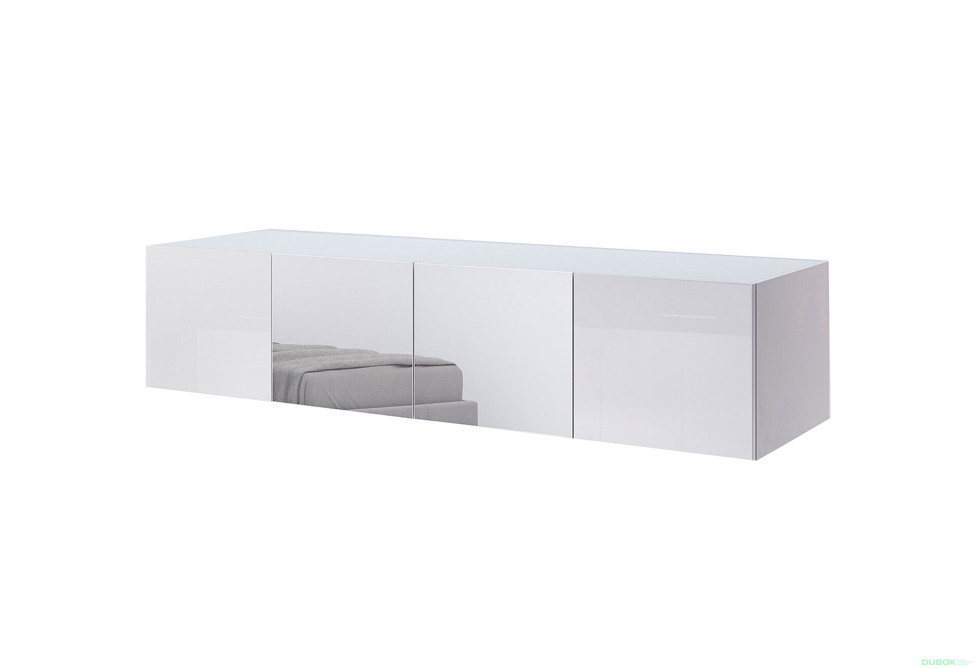 Fotografie 1 - Nástavec na skříň 4dv se zrcadly bílý lesk Family