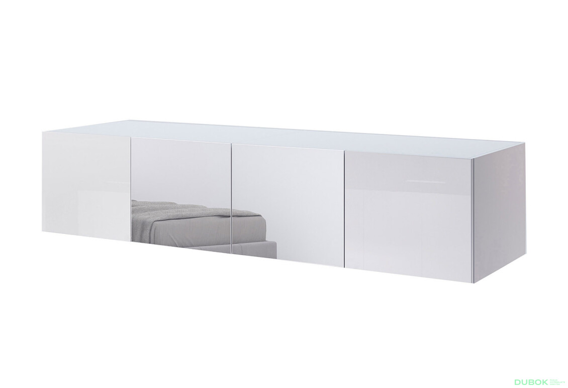 Nástavec na skříň 4dv se zrcadly bílý lesk Family