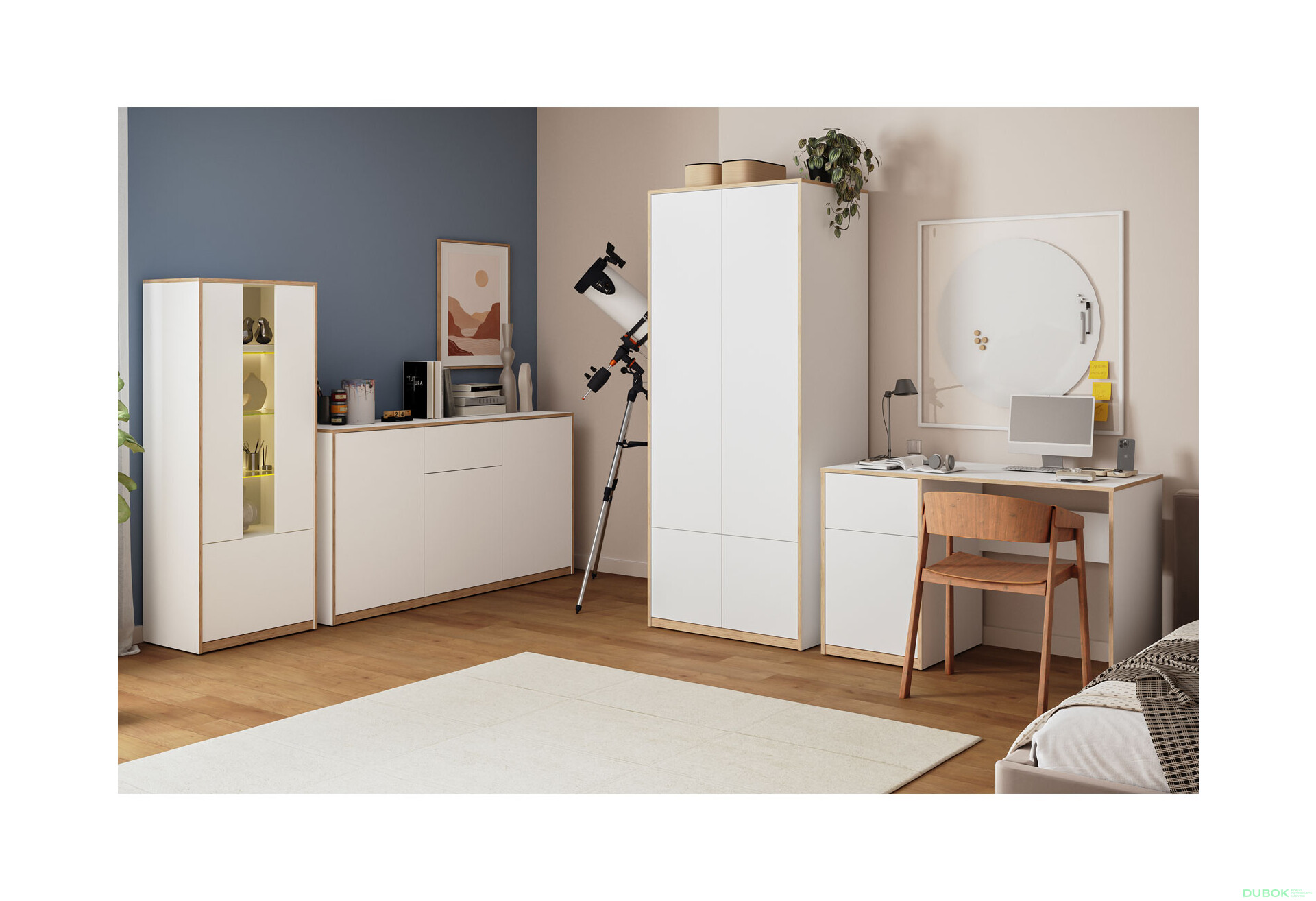 Skříň čtyřdveřová Complex 80x196x58 cm Bílá - Fotografie 4 Fotografie 4 - Skříň čtyřdveřová Complex 80x196x58 cm Bílá