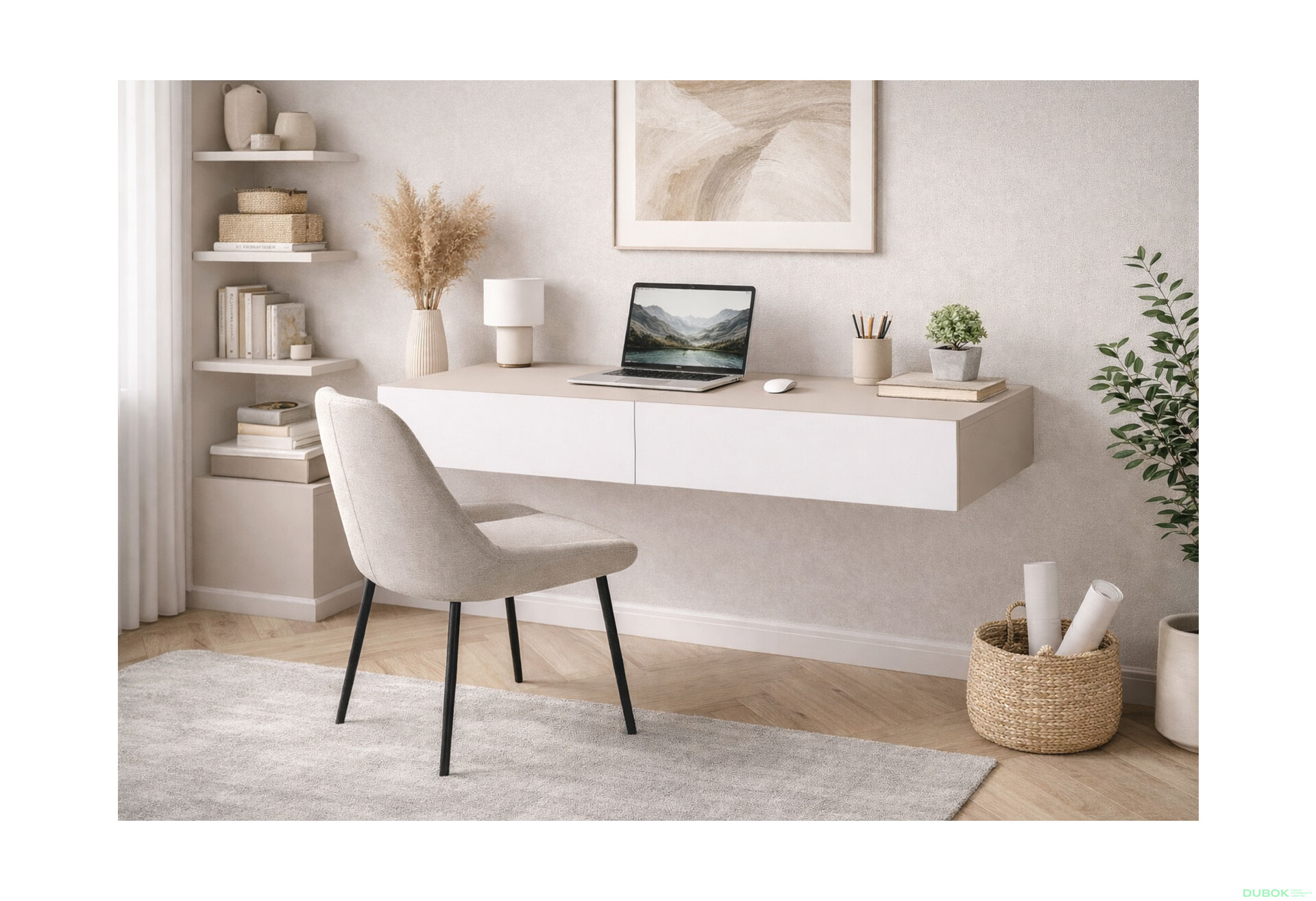 Fotografie 2 - Psací stůl 100 cm kašmír / nimphaea alba Space