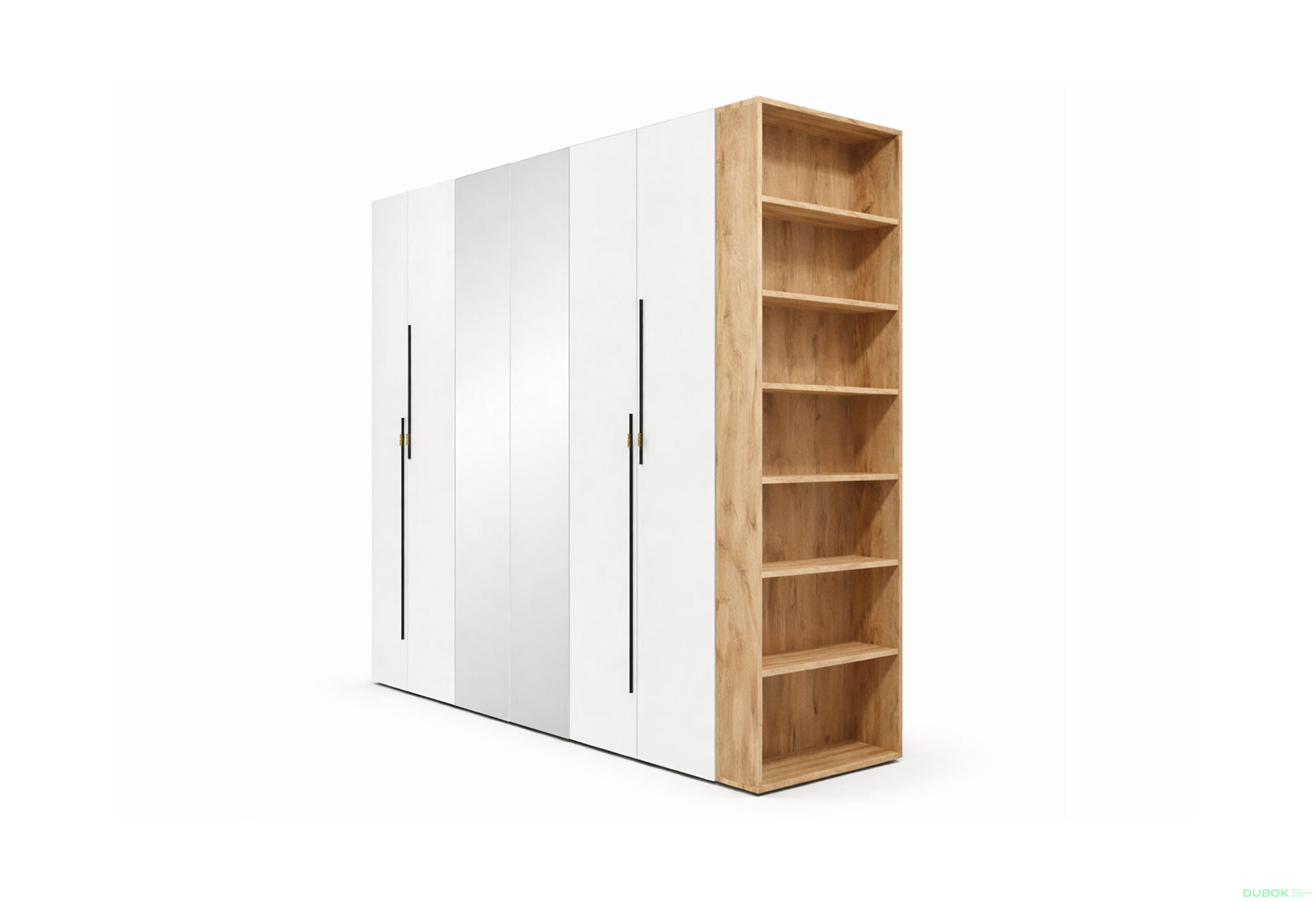 Fotografie 1 - Skříň 6D 260 cm se zrcadlem dub appalačský / nymphaea alba Space