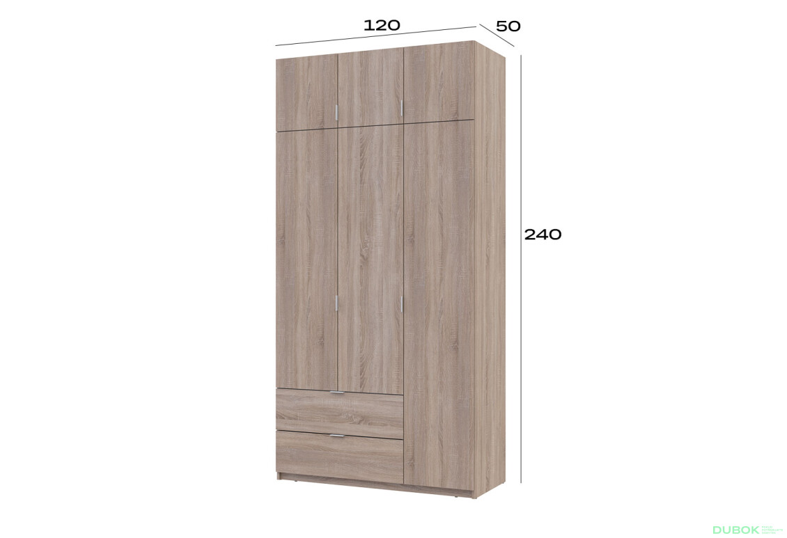 Fotografie 7 - Skříň čtyřdveřová Lukas 120 cm dub sonoma