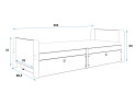 Postel Arek bílé + zásuvka 80x200 cm s roštem, matrací - Fotografie 4 Fotografie 4 - Postel Arek bílé + zásuvka 80x200 cm s roštem, matrací