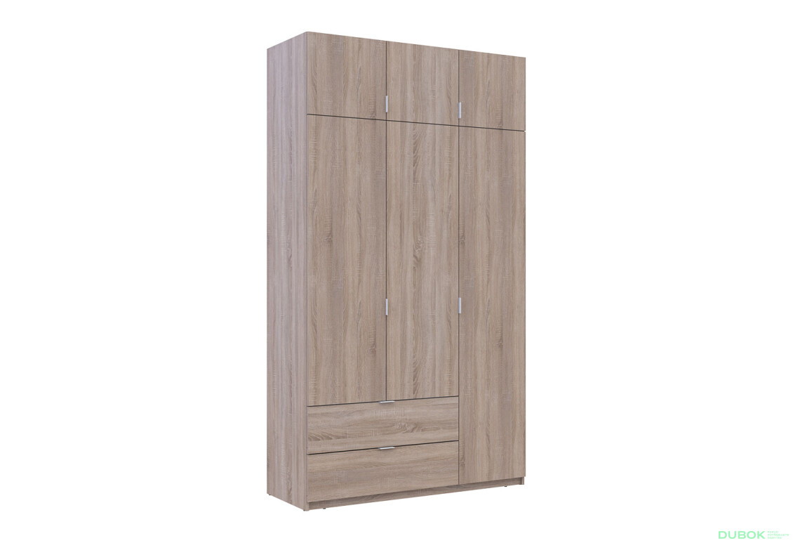 Skříň čtyřdveřová Lukas 135 cm dub sonoma