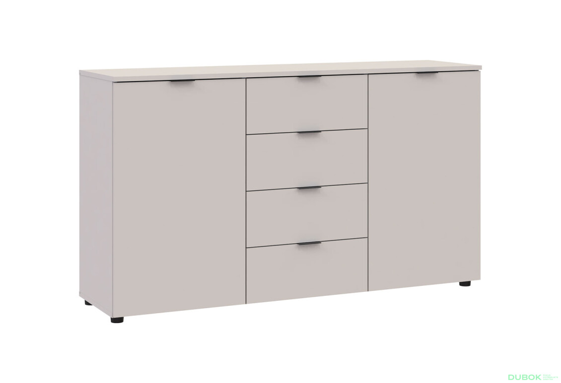 Fotografie 4 - Komoda s dvířky a 4 zásuvkami Ron 5 140 cm kašmír